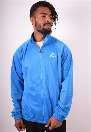 KAPPA MENS VINTAGE TRACKSUIT TOP JACKET XL BLUE 90S