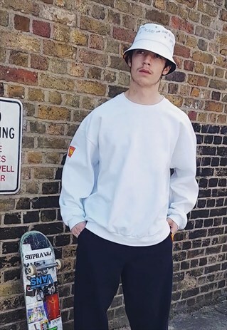 FMC OVERSIZED SWEATSHIRT SLEEVE LOGO WHITE