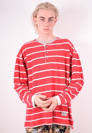 LEVI'S MENS VINTAGE TOP LONG SLEEVE XL RED 90S