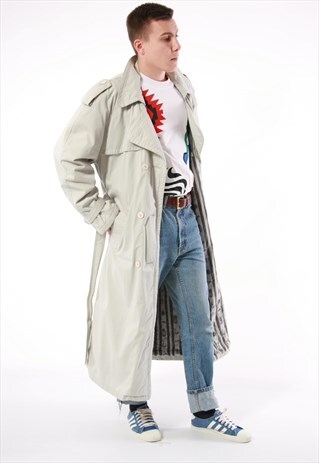90S VINTAGE VTG RARE TRENCH PADDED COAT OLDSCHOOL 13855
