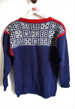 Vintage Norwegian Sweater Jumper Cardigan Wool Pullover