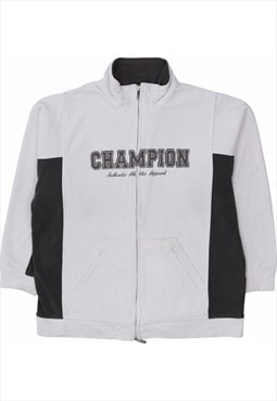 Vintage 90's Champion Fleece Spellout Zip Up White,