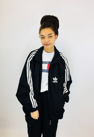 VINTAGE ADIDAS OVERSIZED TREFOIL EMBROIDERED JACKET