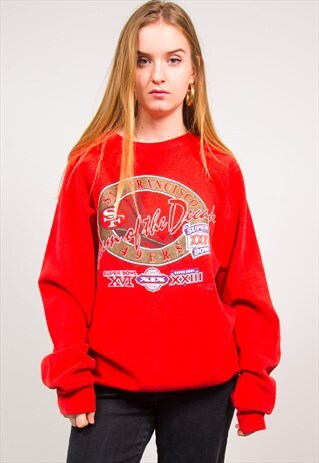 VINTAGE 90'S RED SAN FRANCISCO 49ERS SUPER BOWL SWEATSHIRT