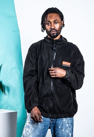 VINTAGE FLEECE IN BLACK WITH A 1/4 ZIP