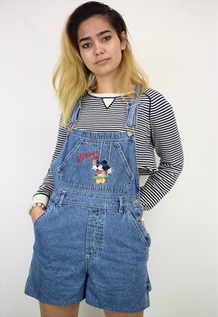VINTAGE 90'S MICKEY MOUSE DENIM DUNGAREES