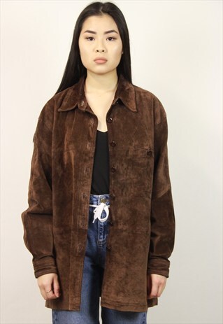 VINTAGE BROWN SUEDE SHIRT