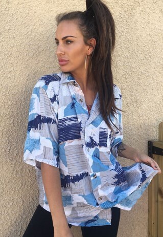 PATTERNED OVERSIZED RETRO VINTAGE FESTIVAL SHIRT