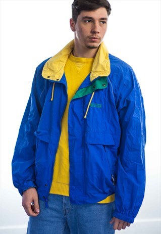 VINTAGE NAUTICA LOGO WINDBREAKER JACKET 90S XL 18.9