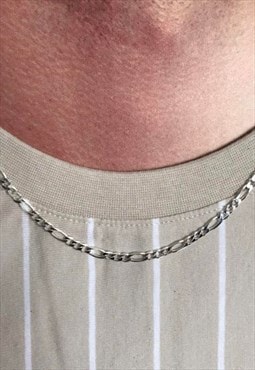 Sterling silver silver light figaro chain 18inch