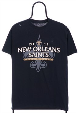 Retro NFL New Orleans Saints Black Graphic Tshirt Womens