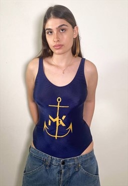 Vintage 90s Krizia anchor swimsuit 