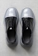 CONTRAST BROGUE SHOES TWO COLOR EDGY SNEAKERS IN BLACK GREY