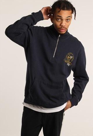 VINTAGE CHAMPION PRINT 1/4 ZIP SWEATSHIRT