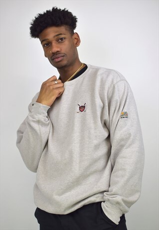 VINTAGE 90S POLO RALPH LAUREN GREY MARL SWEATSHIRT