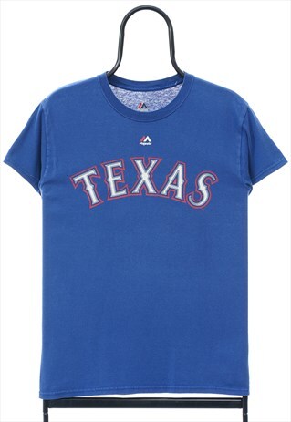 Majestic MLB Texas Rangers Beltre Blue Sports TShirt Mens