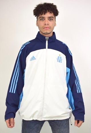 VINTAGE 90S ADIDAS BLUE WHITE JACKET