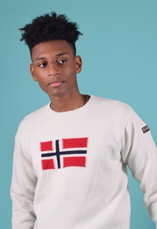 VINTAGE NAPAPIJRI CREAM KNITTED JUMPER