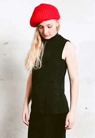 VINTAGE 90S SLEEVELESS MOCK NECK TOP