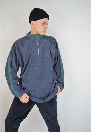 VINTAGE BLUE OVERSIZE FLEECE SWEATSHIRT