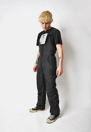 Retro 80s ski pants black vintage sports snow trousers