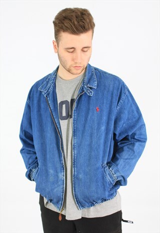 RALPH LAUREN 90S DENIM HARRINGTON BOMBER JACKET