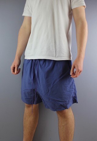 VINTAGE ADIDAS SHORTS IN PURPLE WITH POCKETS, PRINTED LOGO A
