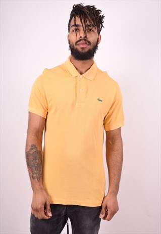 LACOSTE MENS VINTAGE POLO SHIRT SMALL YELLOW 90'S
