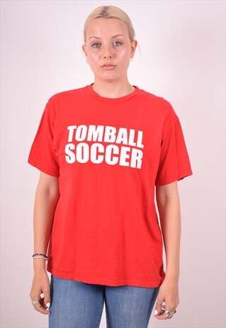 NIKE WOMENS VINTAGE T-SHIRT TOP XL RED 90S