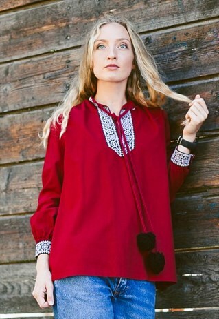 VINTAGE 70S EMBROIDERED HUNGARIAN TOP