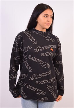Vintage Ellesse Sweatshirt Jumper Black