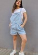 Pale Blue Denim Dungaree Overall Shorts
