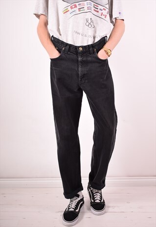 LEE MENS VINTAGE JEANS W34 L32 BLACK 90S