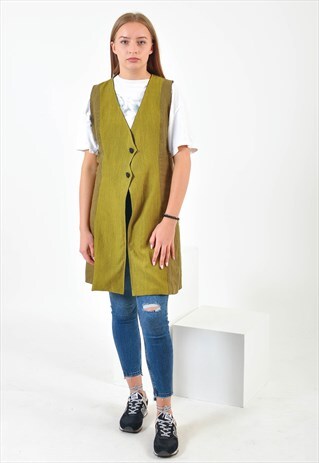 VINTAGE 90'S LONG GREEN VEST