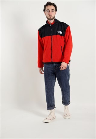 VINTAGE THE NORTH FACE SUMMIT SERIES FLEECE RED BLACK