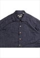 VINTAGE 90'S BATRIK BAY SHIRT SHORT SLEEVE BUTTON UP NAVY