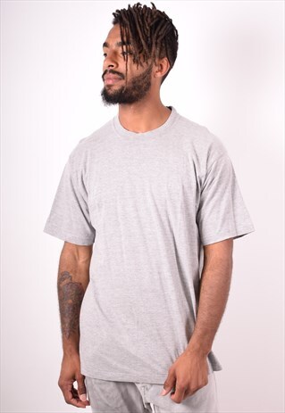 HUGO BOSS MENS VINTAGE T-SHIRT TOP LARGE GREY 90S