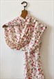 Vintage 70s Shabby Chic Rose print long viscose scarf