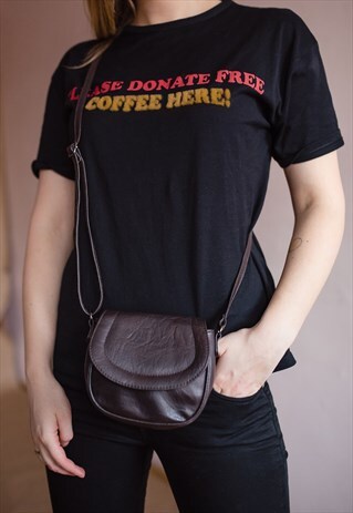 VINTAGE 70S' SMALL BROWN SHOULDER BAG
