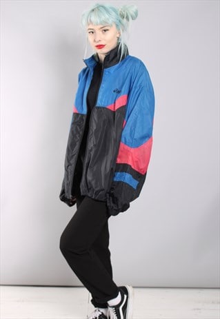 VINTAGE ASICS FESTIVAL SHELL JACKET BLUE