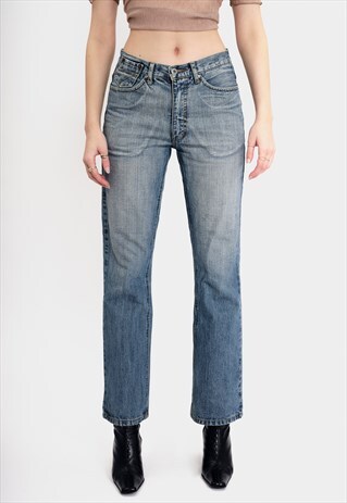 Bootcut Jeans with Bleached Pockets