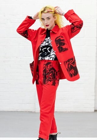 WORKER JACKET- POSTIE RED