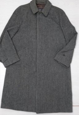 Herringbone Wool Coat Grey Designer