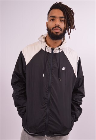 NIKE MENS VINTAGE REVERSIBLE JACKET LARGE BLACK 90S