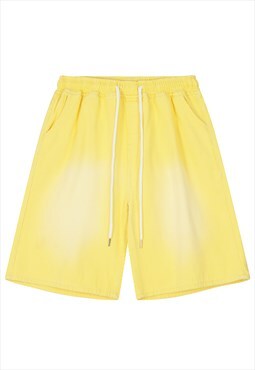 Washed out board shorts premium skater pants in yellow