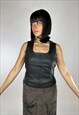 VINTAGE LATE 90 FAUX LEATHER CORSET TOP 