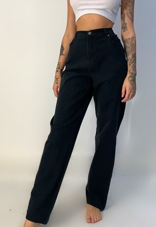 BLACK VINTAGE STRAIGHT LEG JEANS