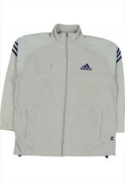Adidas 90's Spellout Zip Up Fleece Large Beige Cream