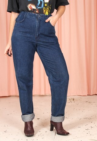 VINTAGE 90S STRAIGHT LEG JEANS IN DARK WASH