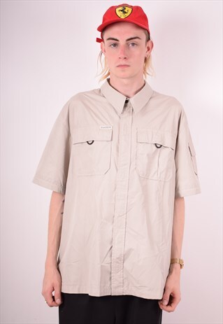 NIKE MENS VINTAGE SHIRT LARGE BEIGE 90S